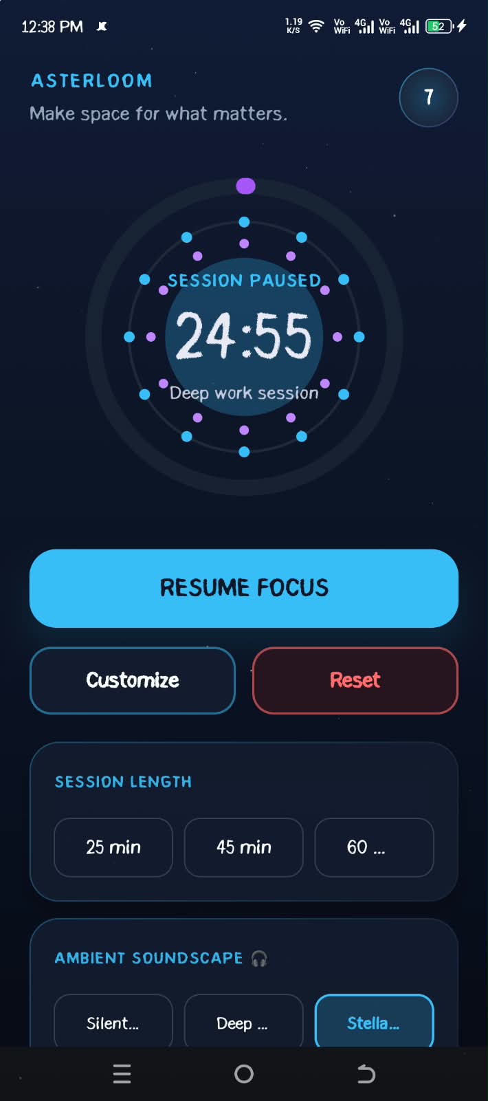 Asterloom Android application screenshot
