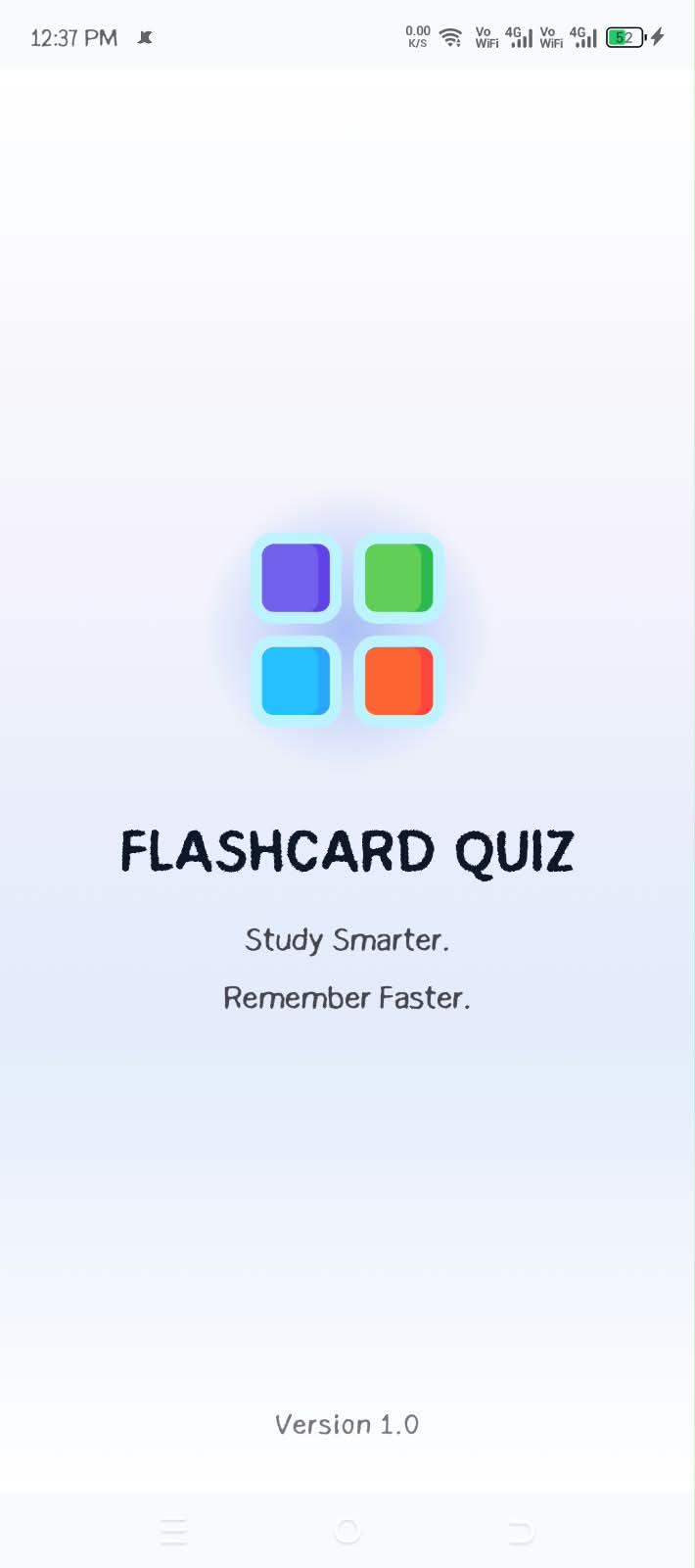 Flashcard Quiz Android application screenshot