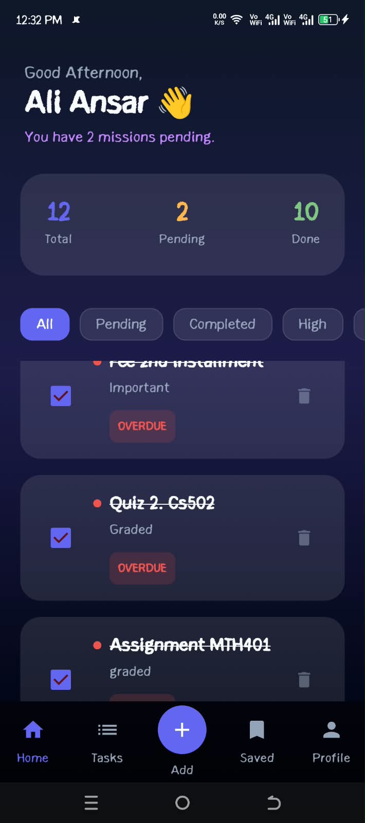 Semesta Android application screenshot